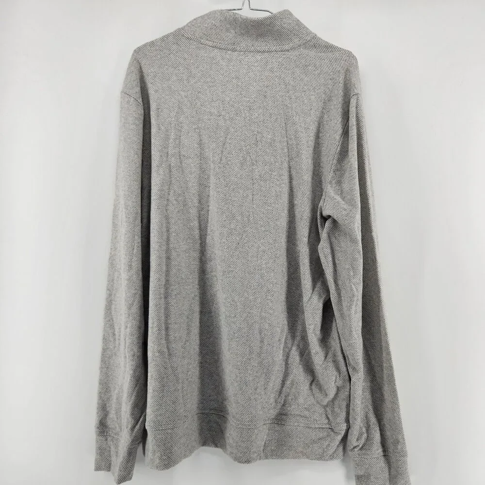 Flag & Anthem Men's Large Grey Hero Solid‎ Twill Quarter Zip Sweater NWT